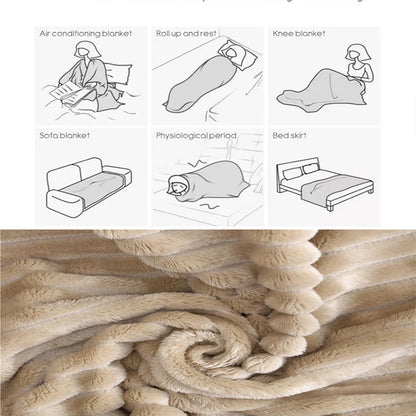 Super Soft Flannel Blankets For Beds Solid Striped Mink Throw Sofa Cover Bedspread Winter Warm Blankets
