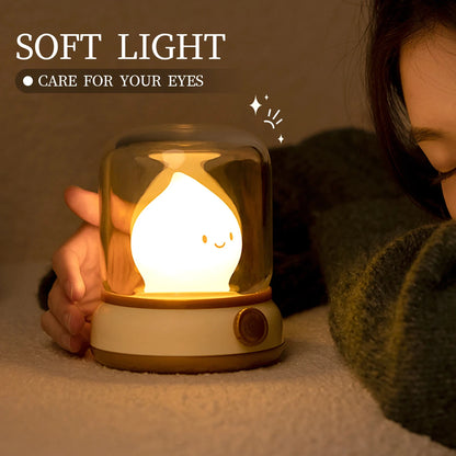 Mini USB Rechargeable LED Night Light - Cute Cartoon Portable Table Lamp for Coffee Bar, Home Hotel Bedroom Decor, Desktop Mood