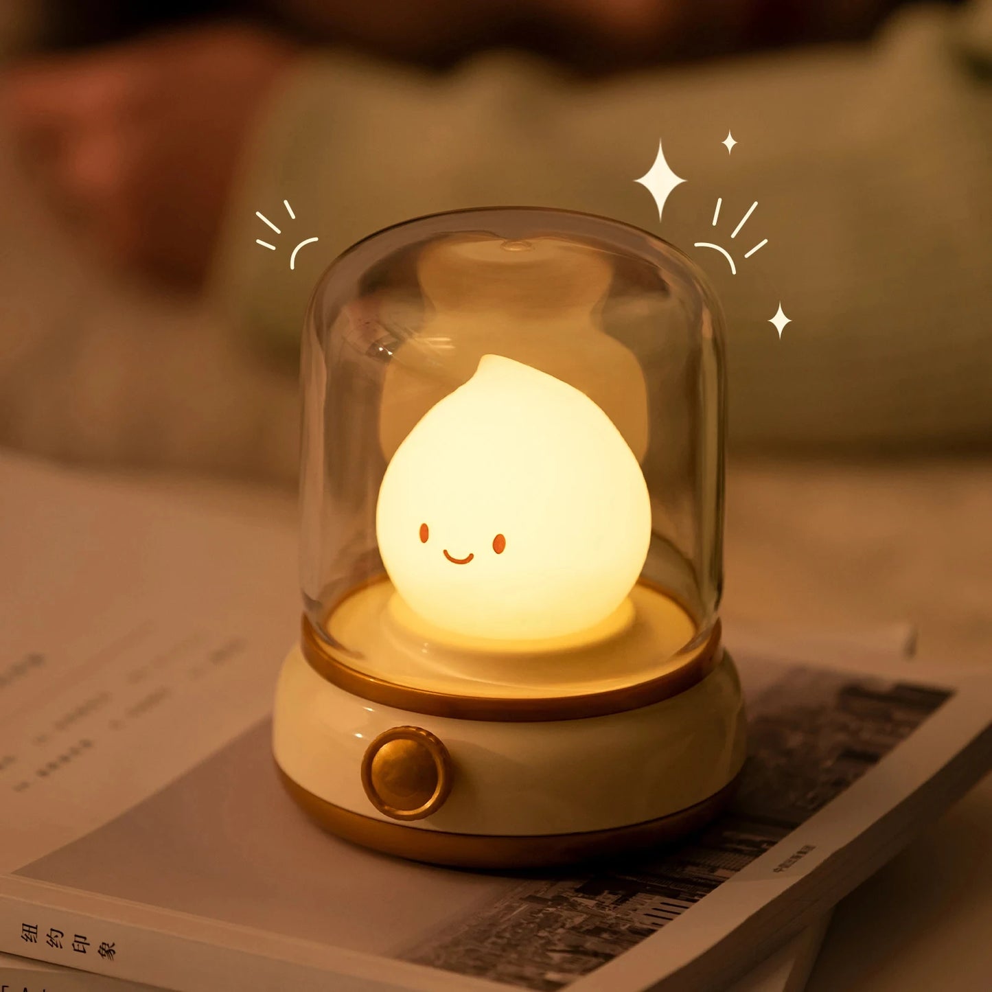 Mini USB Rechargeable LED Night Light - Cute Cartoon Portable Table Lamp for Coffee Bar, Home Hotel Bedroom Decor, Desktop Mood