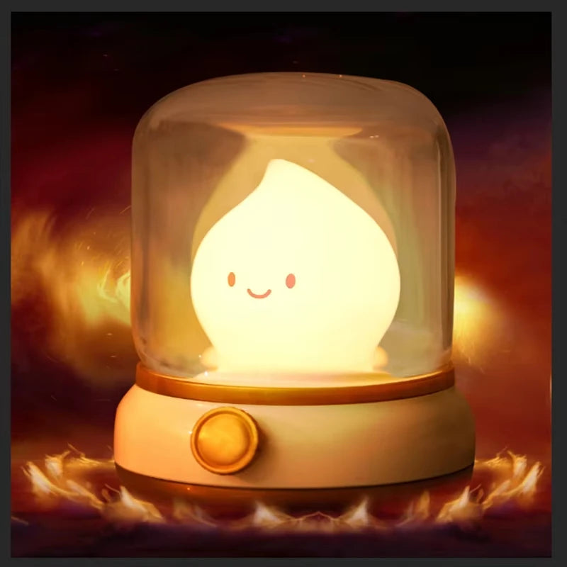 Mini USB Rechargeable LED Night Light - Cute Cartoon Portable Table Lamp for Coffee Bar, Home Hotel Bedroom Decor, Desktop Mood